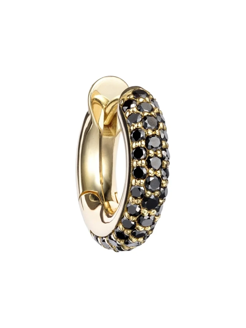 Macro Hoop 18kt yellow gold single earring with diamonds
