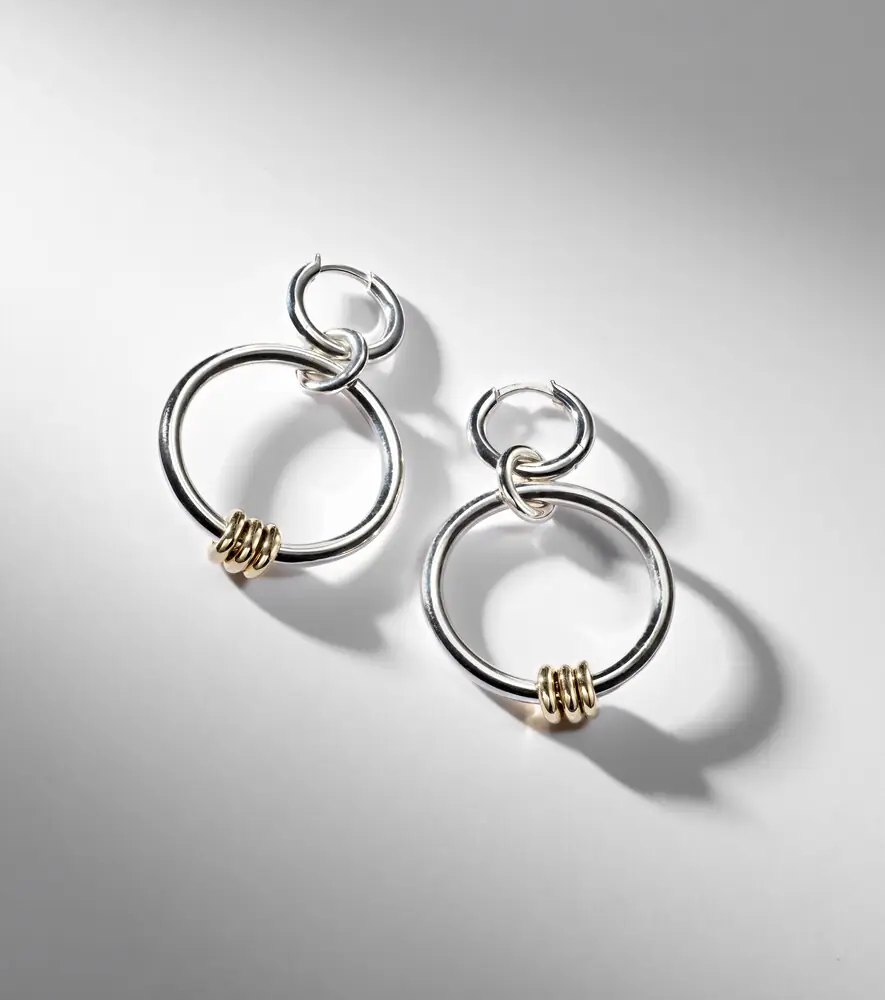 Spinelli Kilcollin Asha sterling silver and 18kt gold earrings | Thumbnail 5
