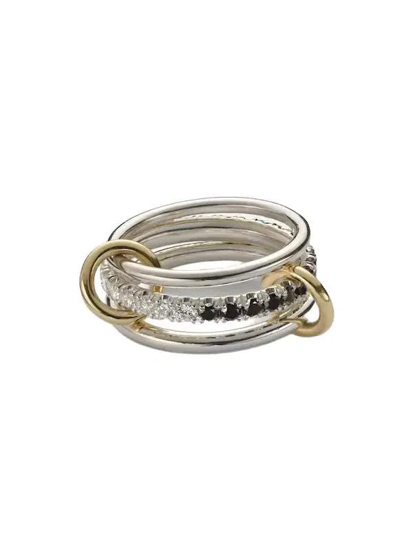Petunia Eclipse sterling silver and 18kt gold ring with diamonds Petunia Eclipse sterling silver and 18kt gold ring with diamonds