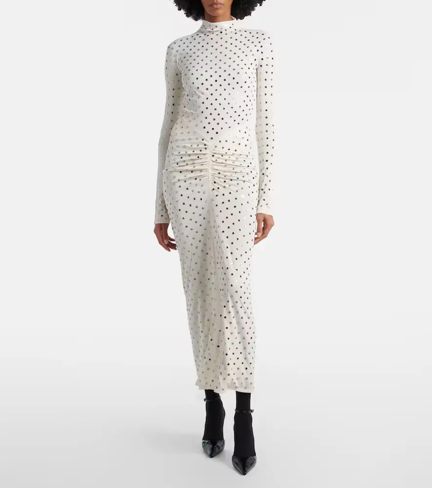 ALAÏA ALAÏA Embellished gathered jersey maxi dress | Thumbnail 2 ALAÏA ALAÏA Embellished gathered jersey maxi dress | Thumbnail 2