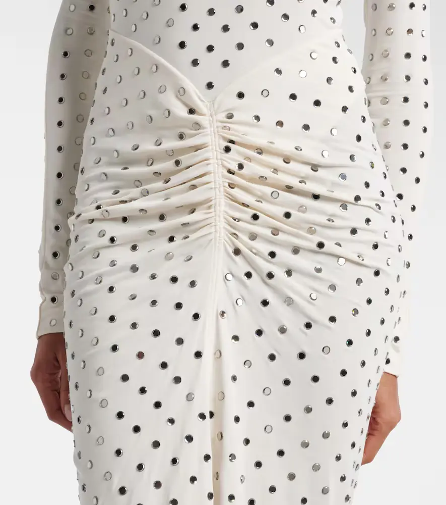 ALAÏA ALAÏA Embellished gathered jersey maxi dress | Thumbnail 5 ALAÏA ALAÏA Embellished gathered jersey maxi dress | Thumbnail 5