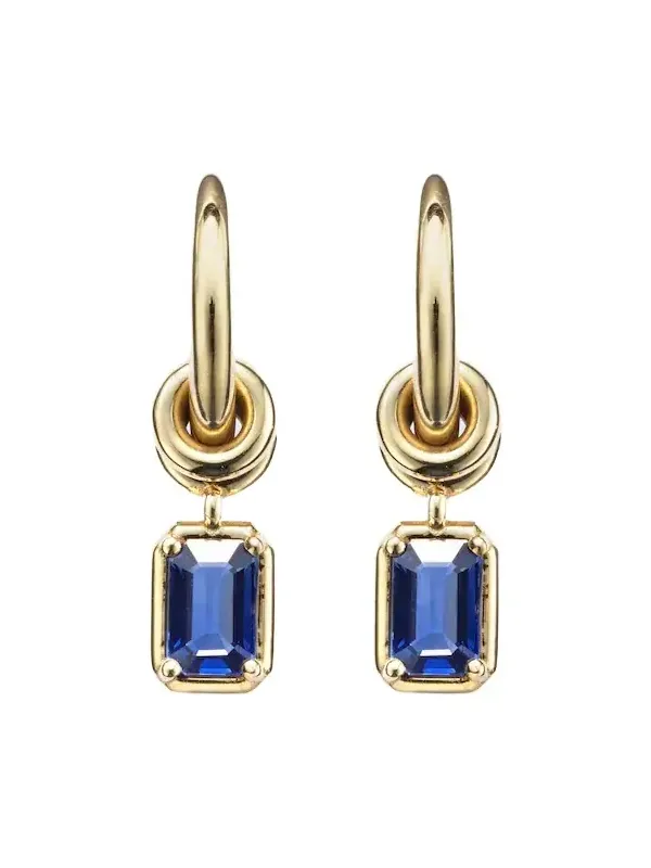 Zahra 18kt gold hoop earrings with sapphires Zahra 18kt gold hoop earrings with sapphires