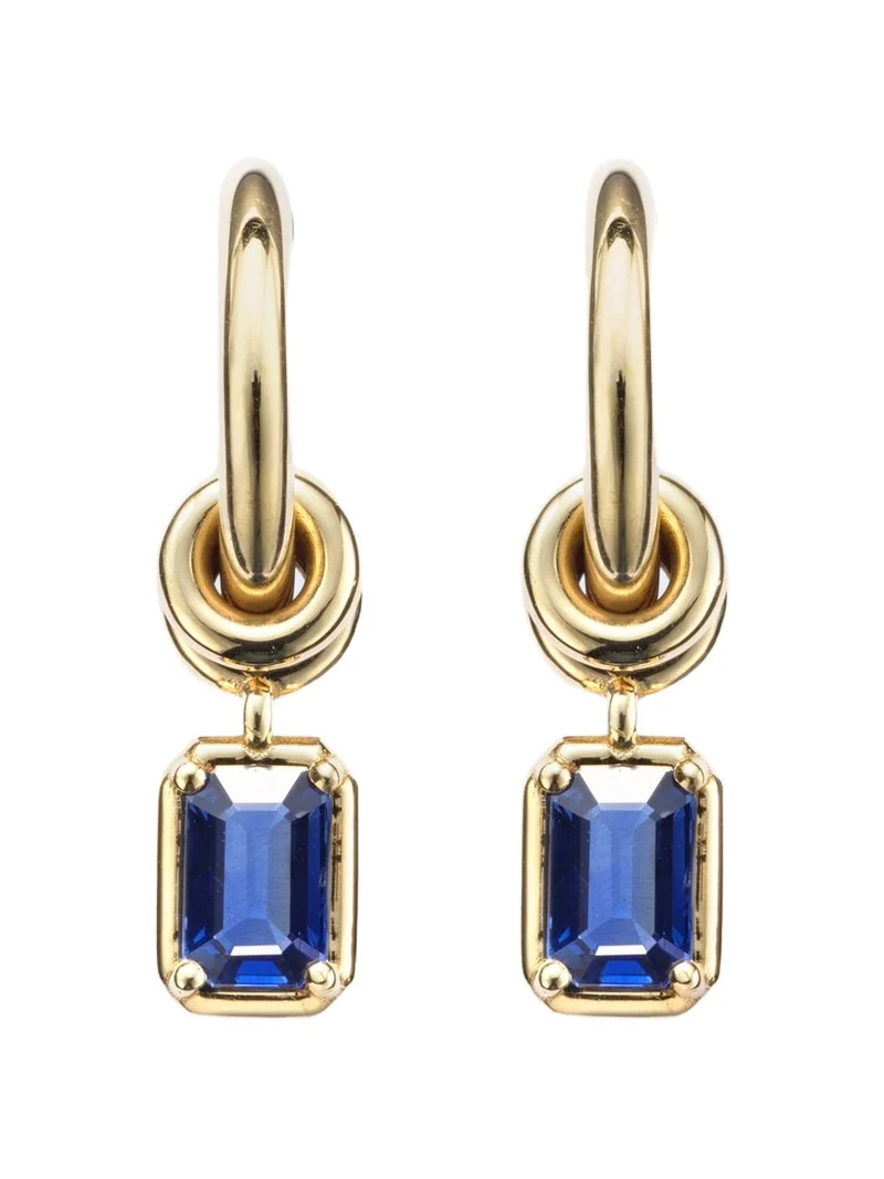 Zahra 18kt gold hoop earrings with sapphires Zahra 18kt gold hoop earrings with sapphires