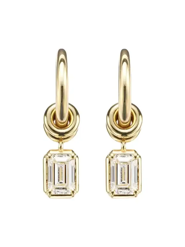 Zahra 18kt gold hoop earrings with diamonds Zahra 18kt gold hoop earrings with diamonds