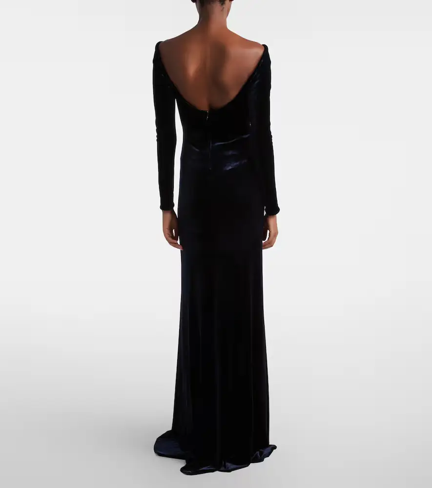 Alaïa Alaïa Off-shoulder velvet gown | Thumbnail 3