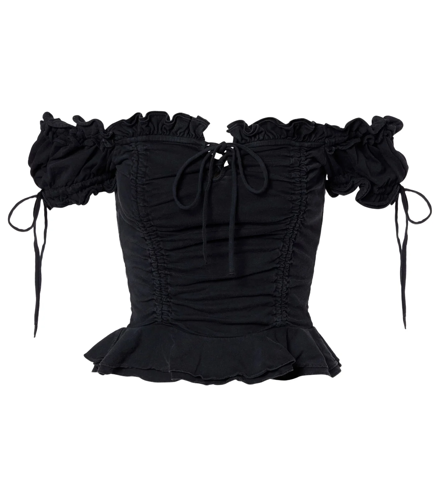Gathered cotton crop top Gathered cotton crop top