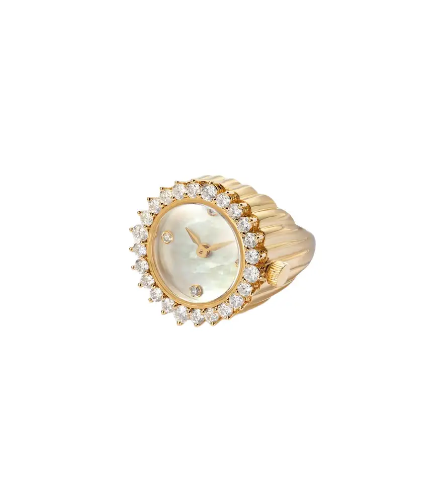 Yvonne Léon Yvonne Léon L'Horloge 18kt gold ring with diamonds | Image 1 Yvonne Léon Yvonne Léon L'Horloge 18kt gold ring with diamonds | Image 1