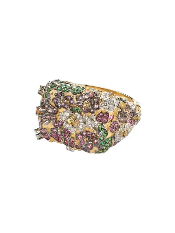 Yvonne Léon Jolie Fleur 9kt gold ring with gemstones Yvonne Léon Jolie Fleur 9kt gold ring with gemstones