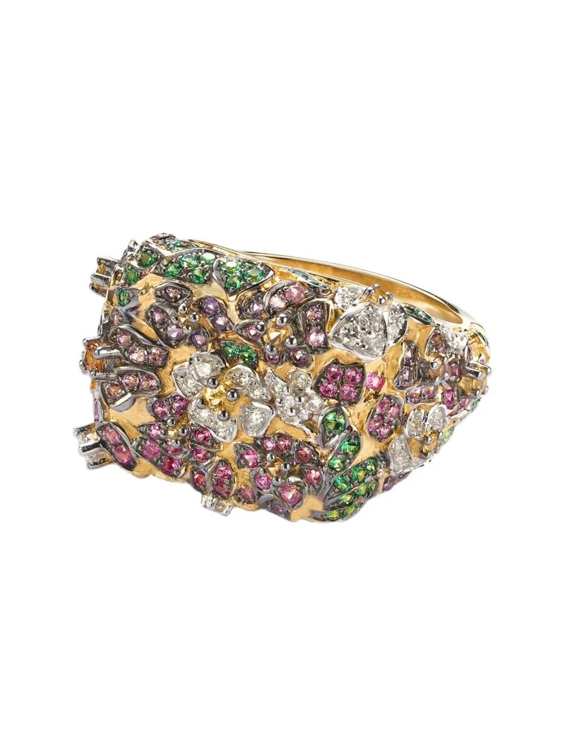 Yvonne Léon Jolie Fleur 9kt gold ring with gemstones