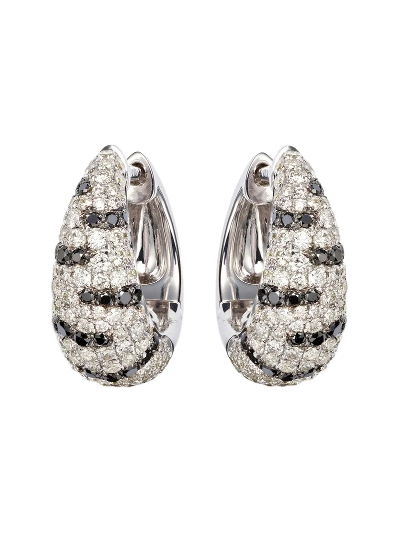 Zèbre 18kt white gold hoop earrings with diamonds
