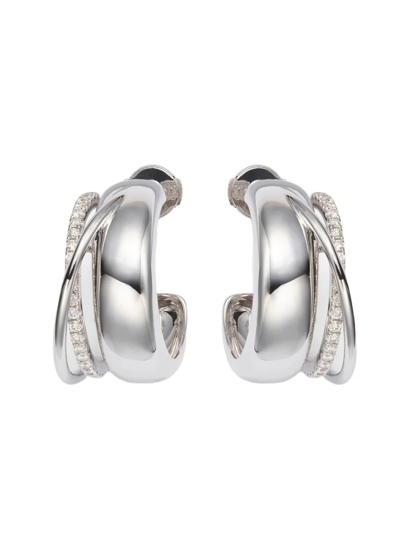 Un Deux Trois Lisse 9kt white gold hoop earrings with diamonds Un Deux Trois Lisse 9kt white gold hoop earrings with diamonds