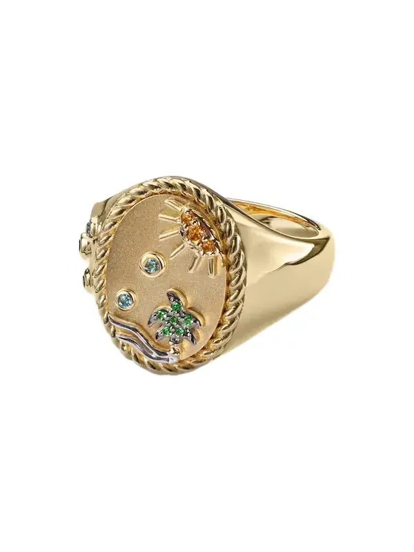 Yvonne Léon La Plage 9kt gold ring with gemstones Yvonne Léon La Plage 9kt gold ring with gemstones