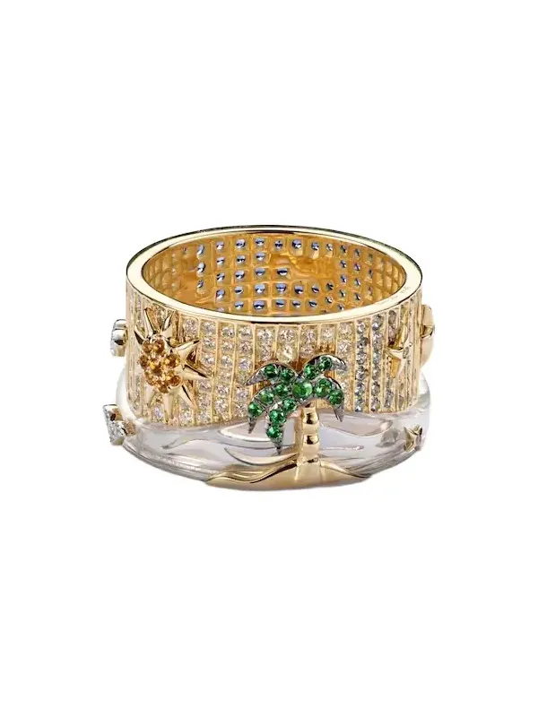 Yvonne Léon 24 Heures 9kt gold ring with gemstones Yvonne Léon 24 Heures 9kt gold ring with gemstones