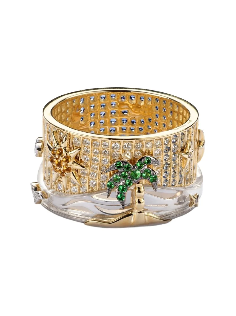 Yvonne Léon Yvonne Léon 24 Heures 9kt gold ring with gemstones