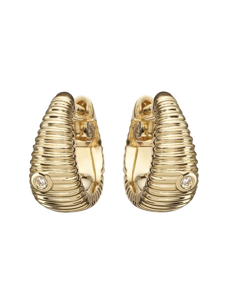 Berlingot Nano 9kt gold hoop earrings with diamonds Berlingot Nano 9kt gold hoop earrings with diamonds