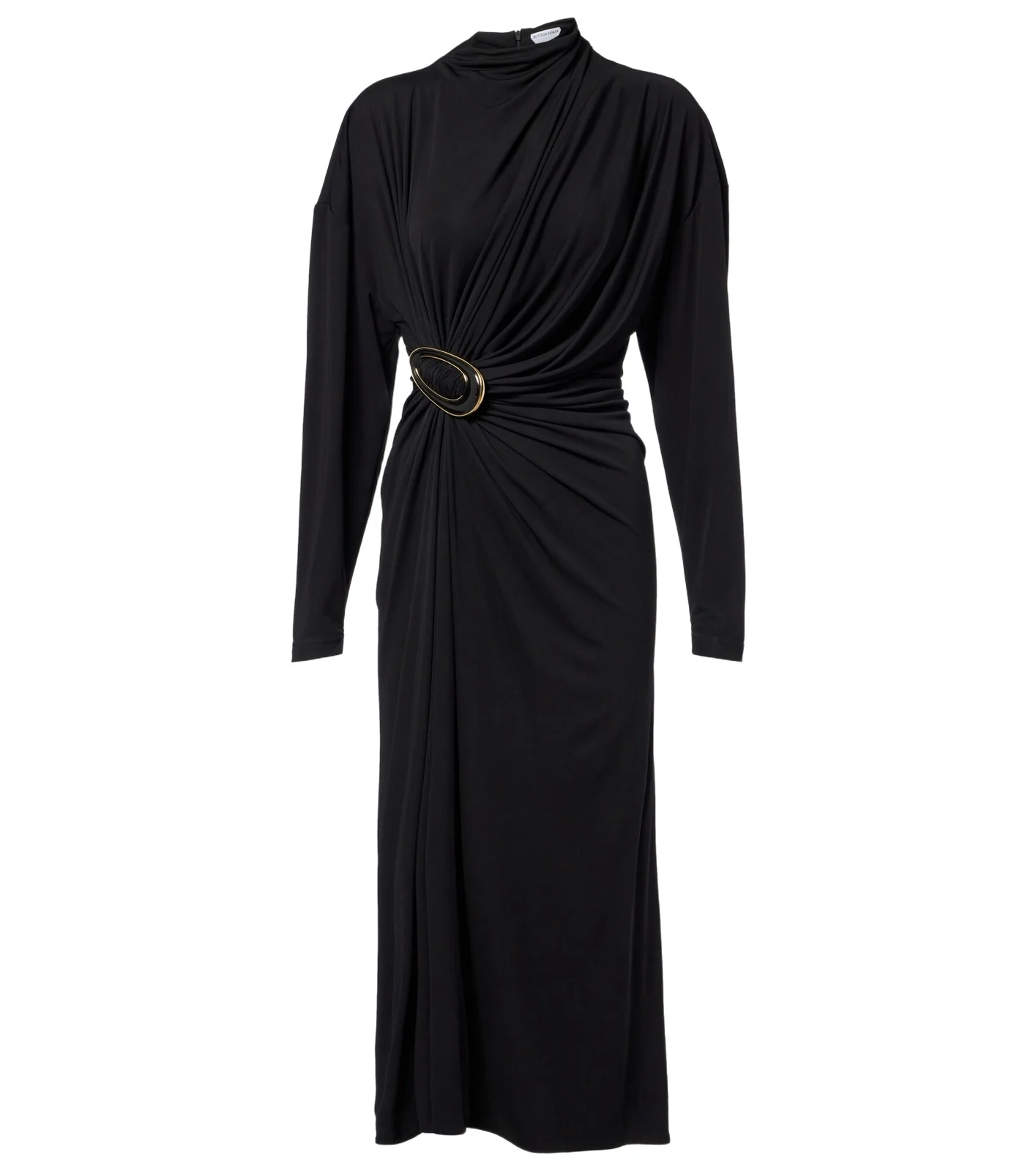 Gathered crêpe jersey midi dress