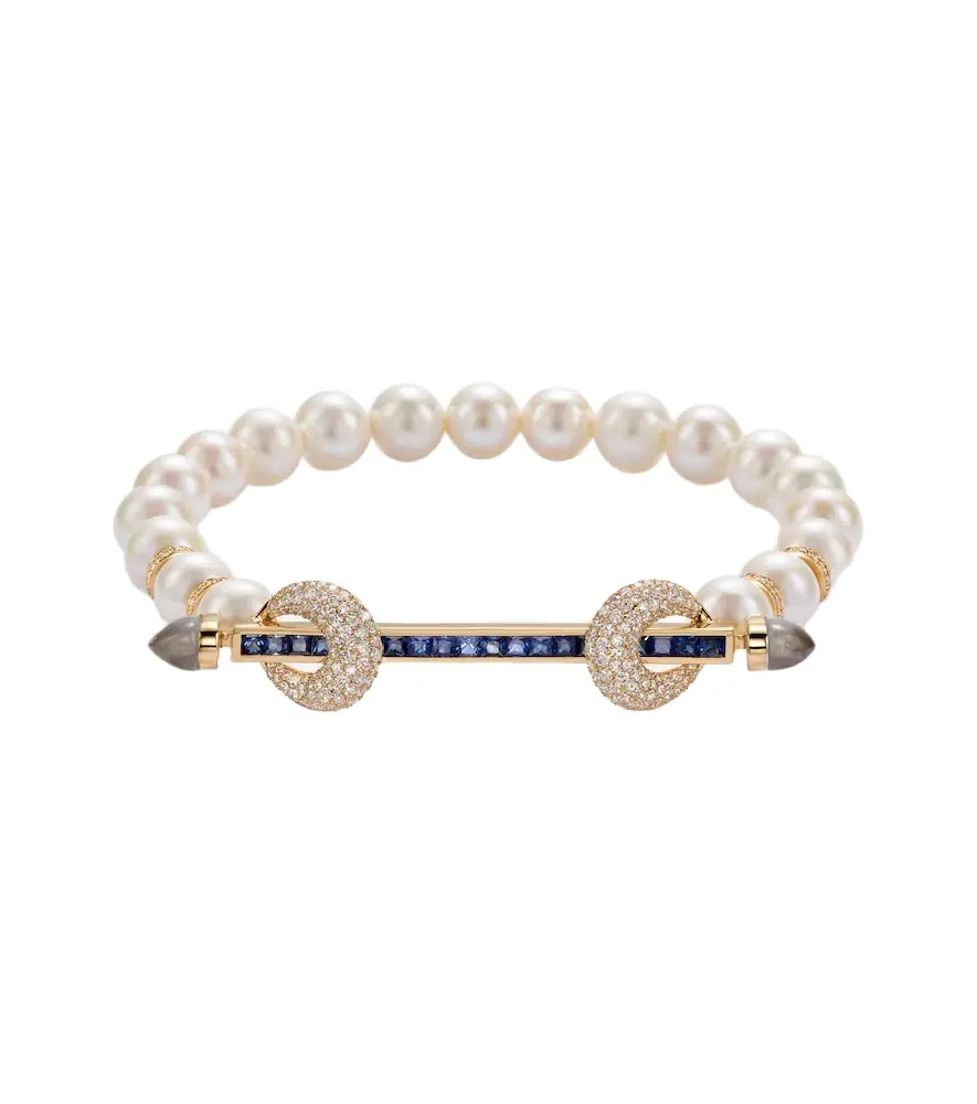 Ananya Chakra 18kt gold bracelet with gemstones