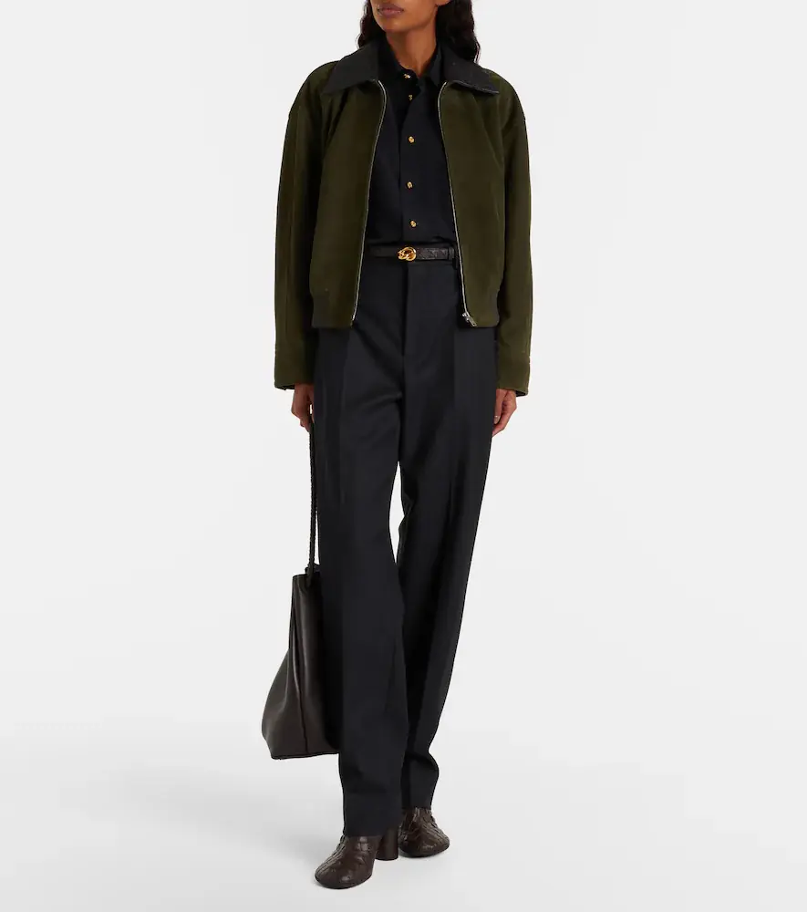 Bottega Veneta Intrecciato suede blouson jacket | Thumbnail 6 Bottega Veneta Intrecciato suede blouson jacket | Thumbnail 6