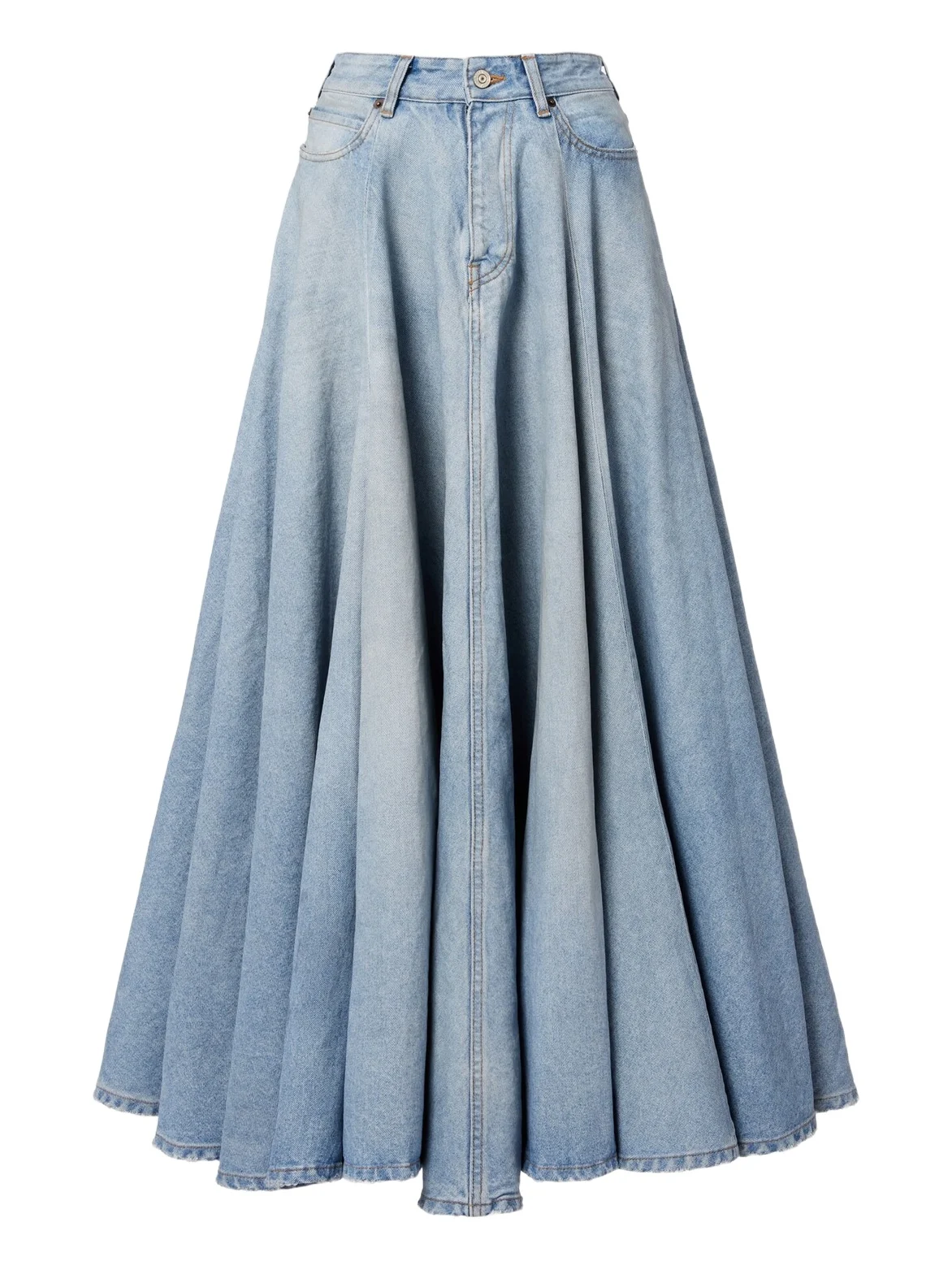 Pleated denim midi skirt Pleated denim midi skirt