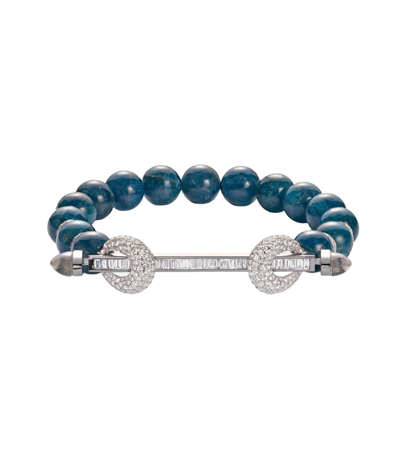 Ananya Chakra 18kt white gold beaded bracelet with diamonds