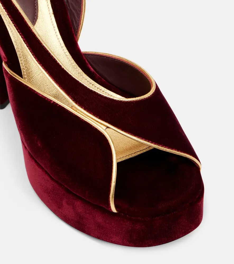 Etro 120 velvet platform sandals | Thumbnail 4 Etro 120 velvet platform sandals | Thumbnail 4