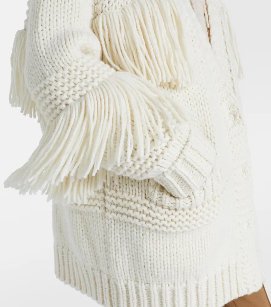 Moncler Grenoble Fringed wool-blend cardigan | Thumbnail 4 Moncler Grenoble Fringed wool-blend cardigan | Thumbnail 4