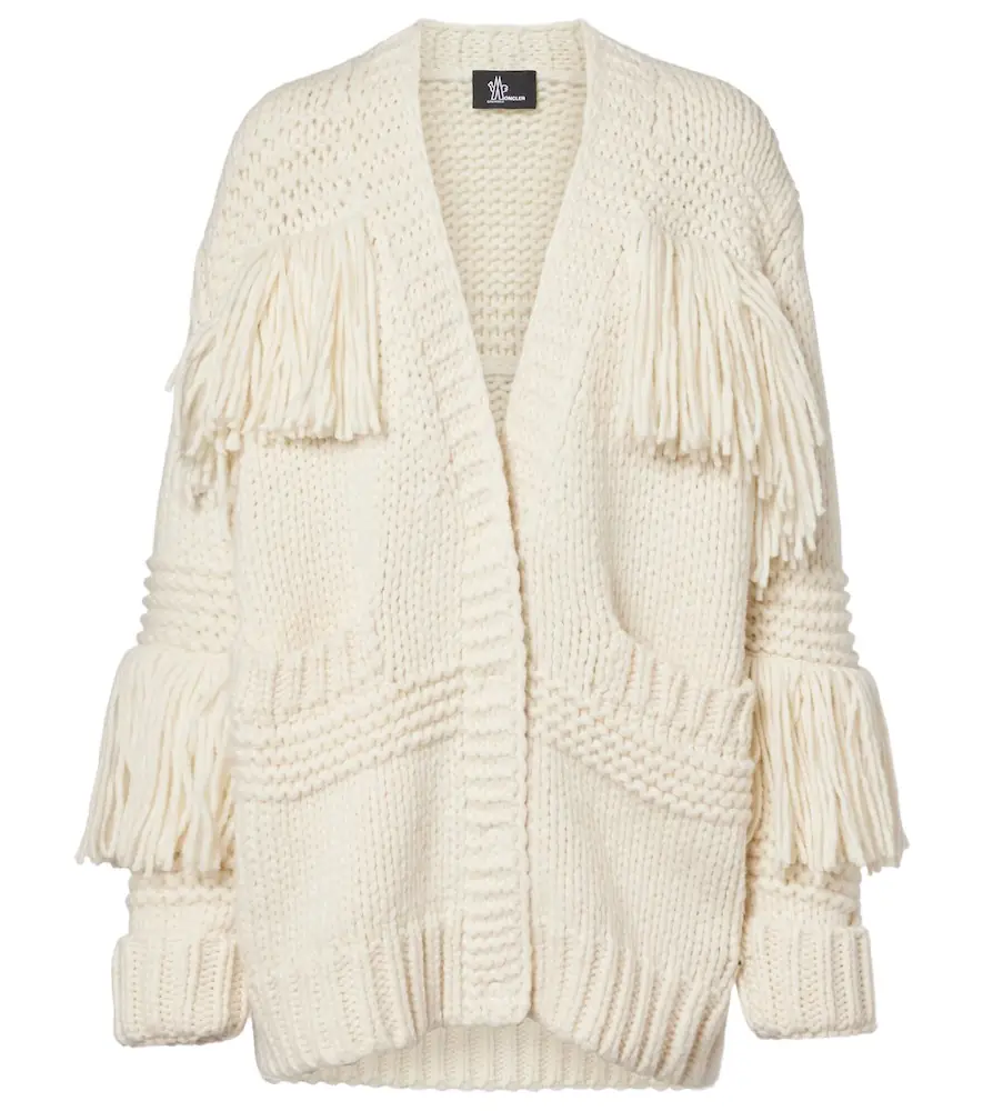 Moncler Grenoble Fringed wool-blend cardigan | Image 1 Moncler Grenoble Fringed wool-blend cardigan | Image 1