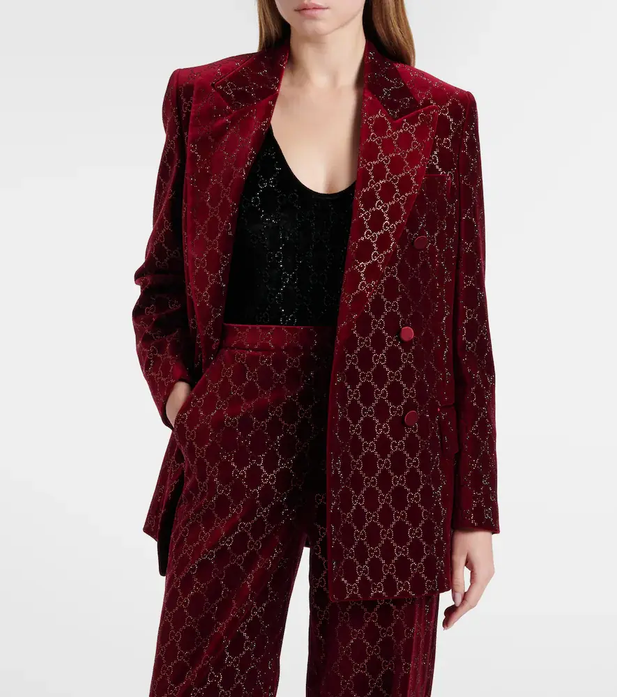 Gucci GG embellished cotton velvet blazer | Thumbnail 3 Gucci GG embellished cotton velvet blazer | Thumbnail 3