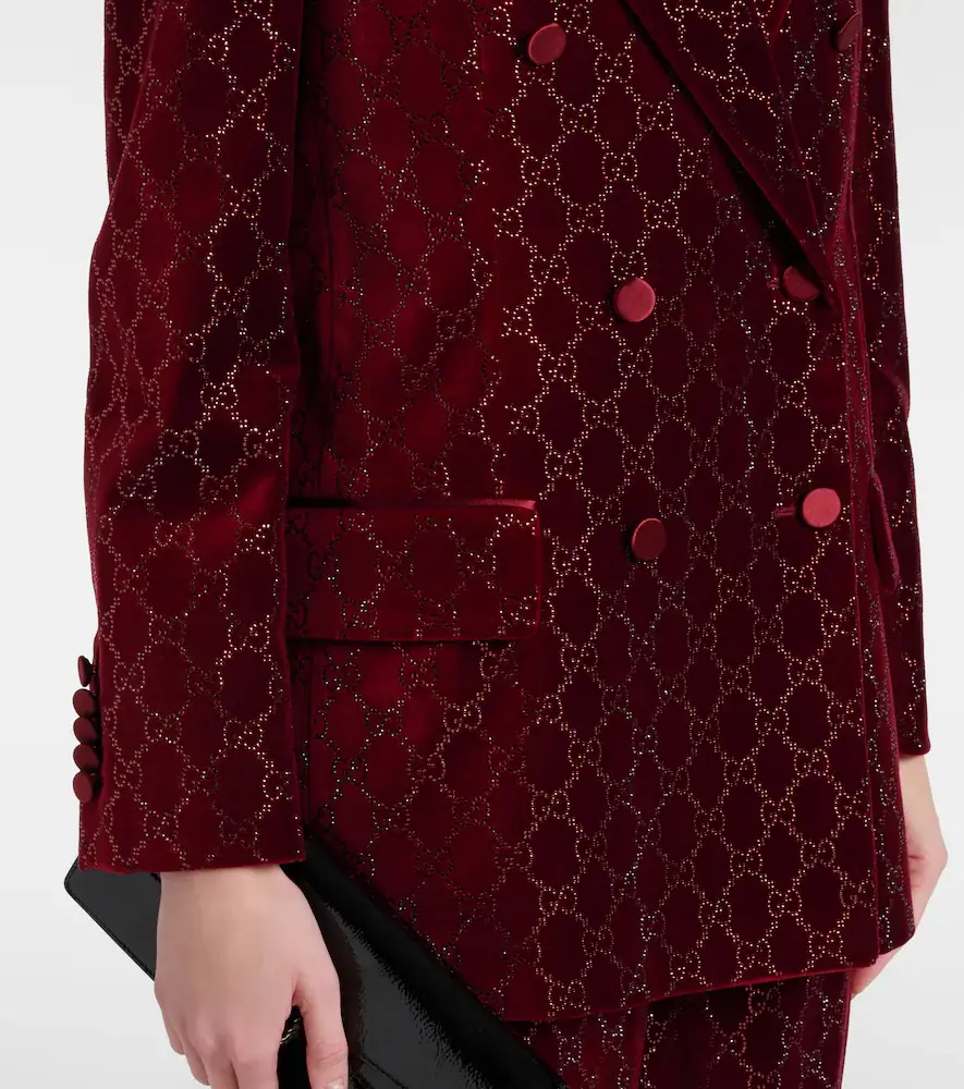 Gucci GG embellished cotton velvet blazer | Thumbnail 4 Gucci GG embellished cotton velvet blazer | Thumbnail 4