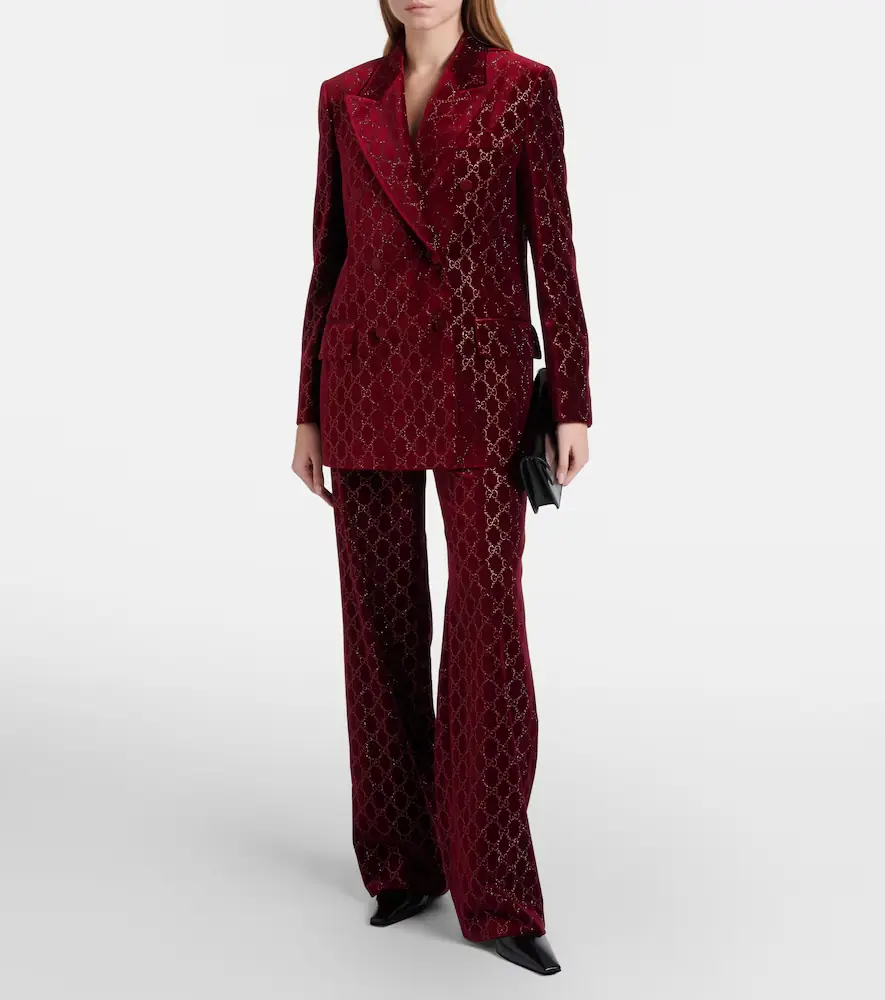 Gucci GG embellished cotton velvet blazer | Thumbnail 6 Gucci GG embellished cotton velvet blazer | Thumbnail 6