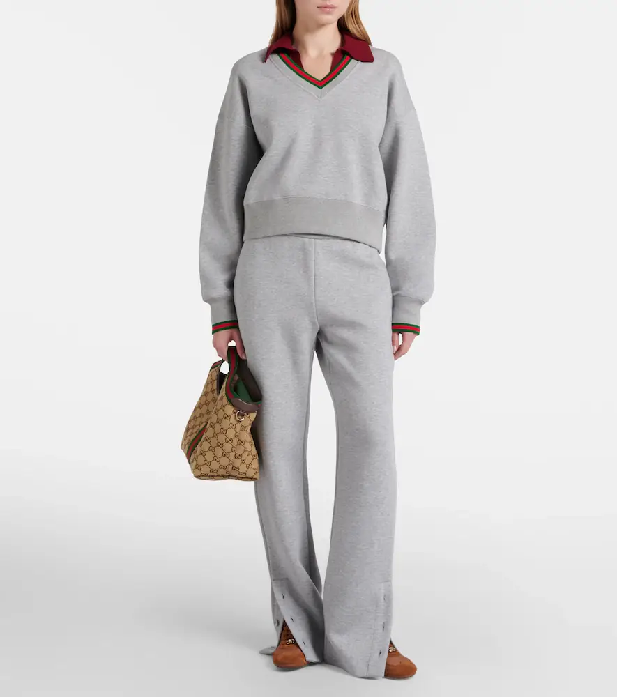 Gucci Web Stripe cotton-blend jersey sweatshirt | Thumbnail 2