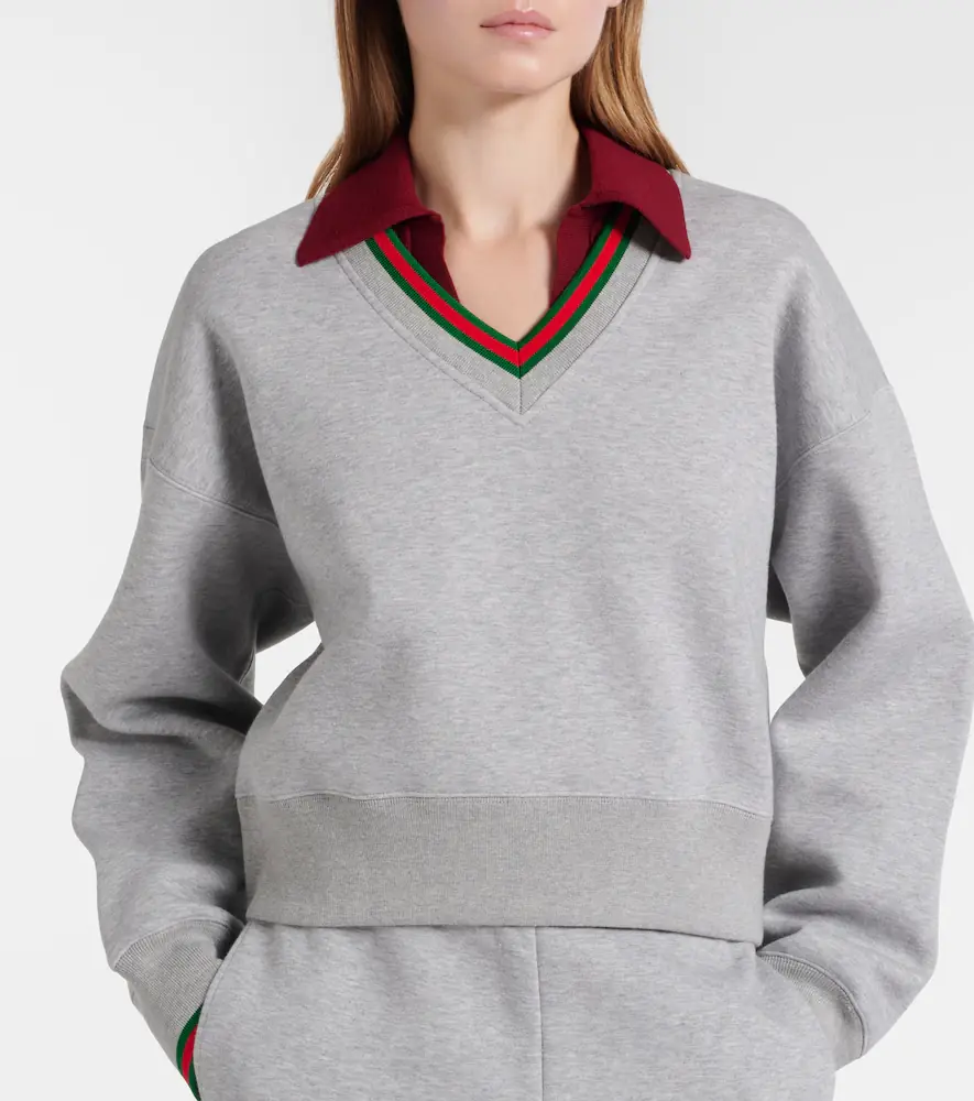 Gucci Web Stripe cotton-blend jersey sweatshirt | Thumbnail 5
