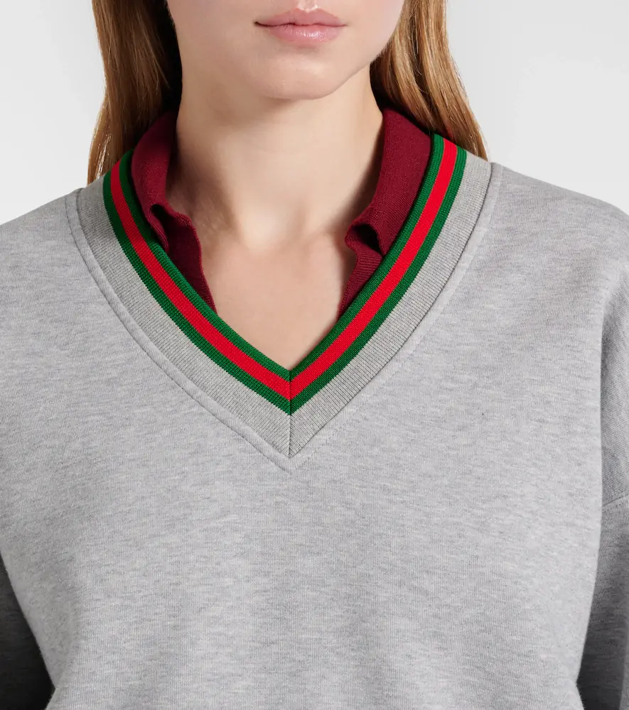 Gucci Web Stripe cotton-blend jersey sweatshirt | Thumbnail 6