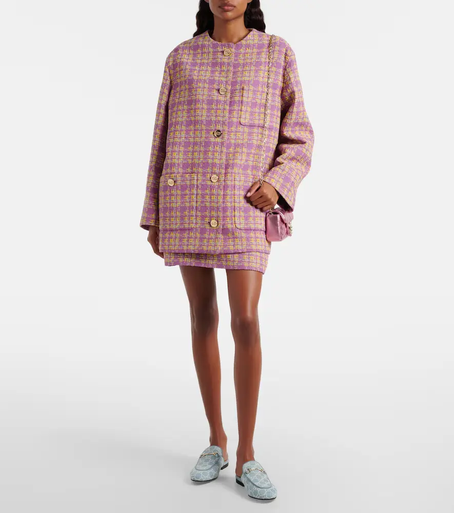 Gucci Checked cotton-blend tweed jacket | Thumbnail 2