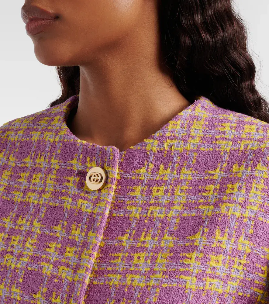 Gucci Checked cotton-blend tweed jacket | Thumbnail 6