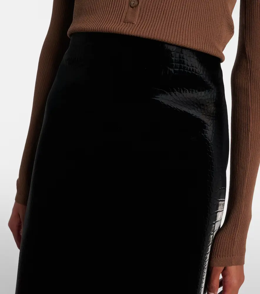 Gucci Croc-effect leather pencil skirt | Thumbnail 2