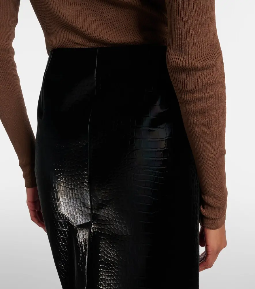 Gucci Croc-effect leather pencil skirt | Thumbnail 4
