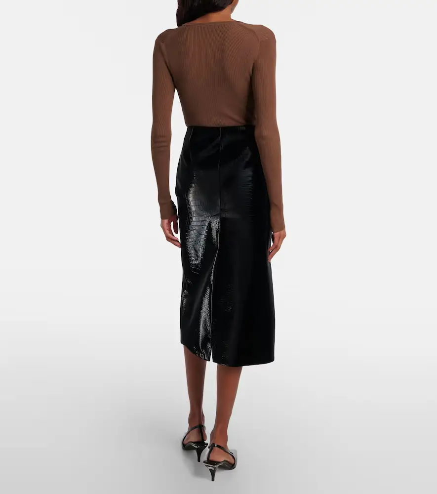 Gucci Croc-effect leather pencil skirt | Thumbnail 5