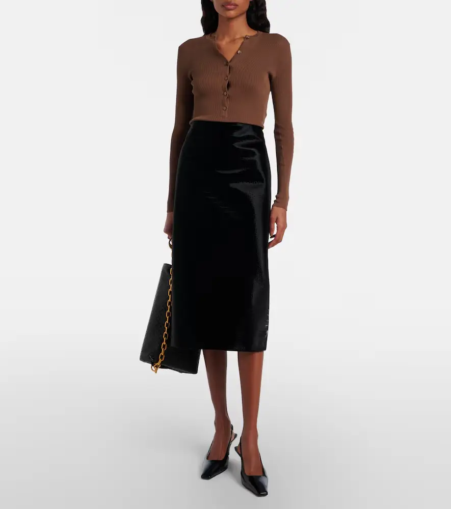 Gucci Croc-effect leather pencil skirt | Thumbnail 6