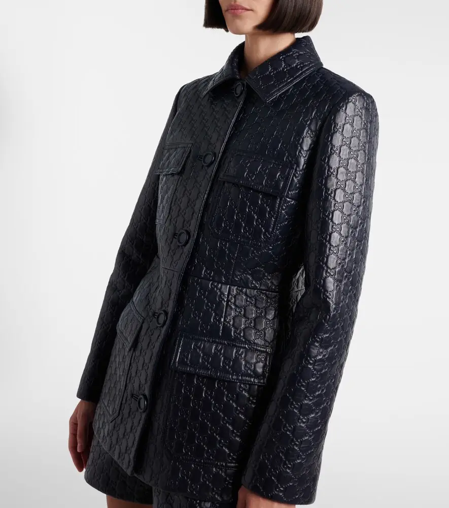 Gucci GG embossed leather jacket | Thumbnail 6 Gucci GG embossed leather jacket | Thumbnail 6