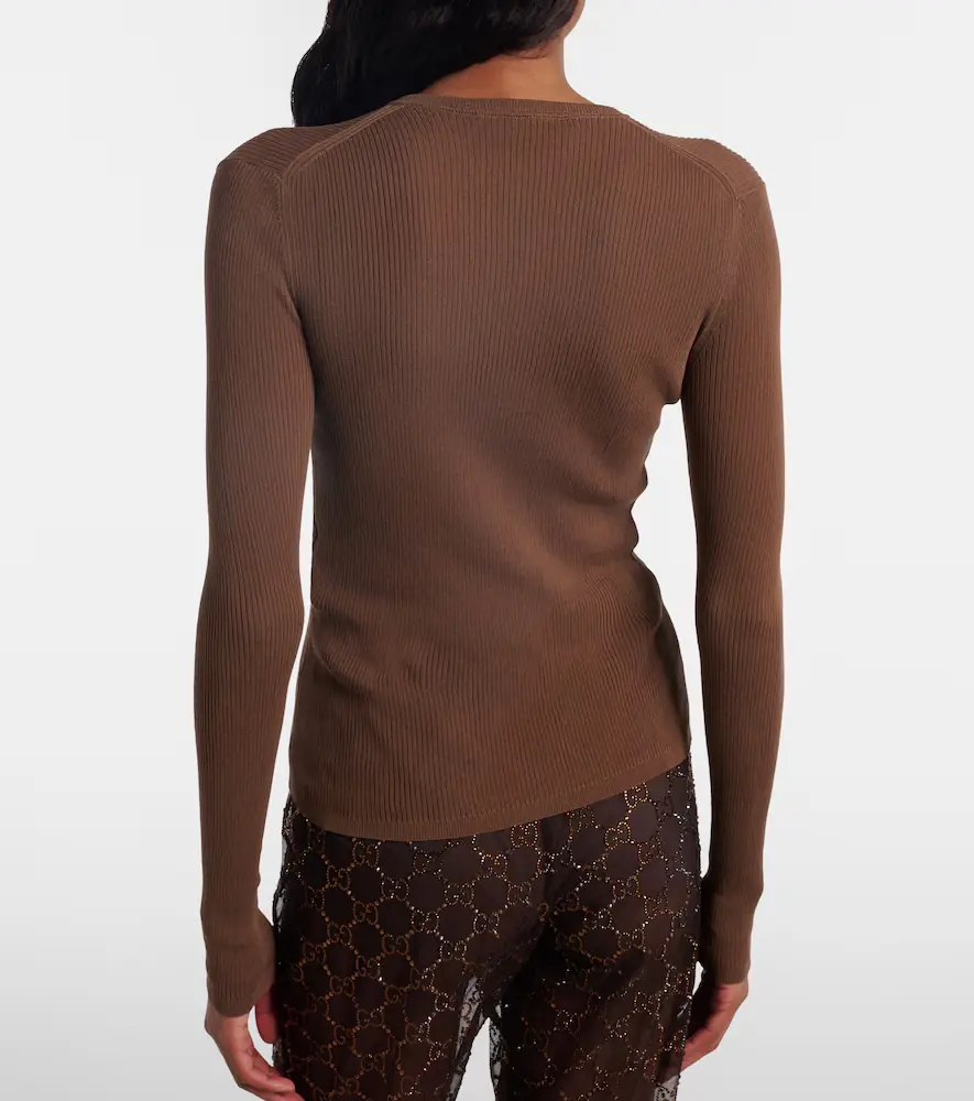 Gucci Ribbed-knit cotton Henley shirt | Thumbnail 6 Gucci Ribbed-knit cotton Henley shirt | Thumbnail 6