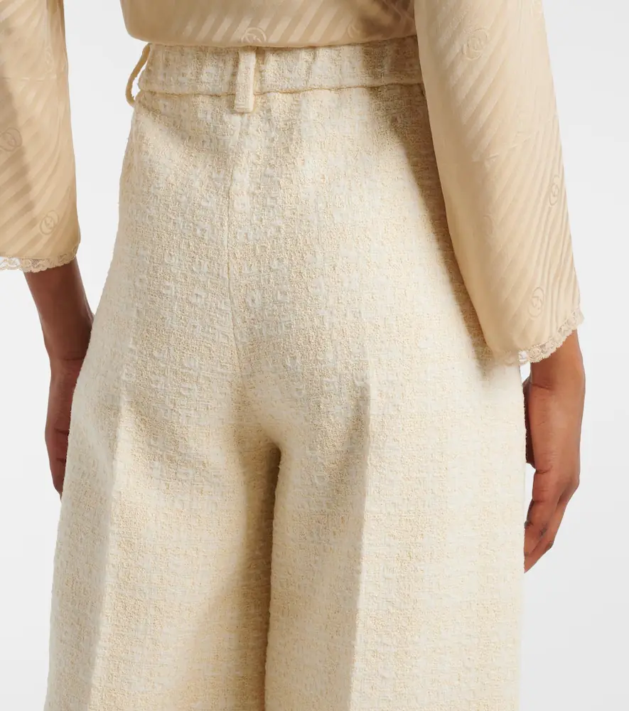 Gucci Checked cotton-blend tweed wide-leg pants | Thumbnail 2 Gucci Checked cotton-blend tweed wide-leg pants | Thumbnail 2