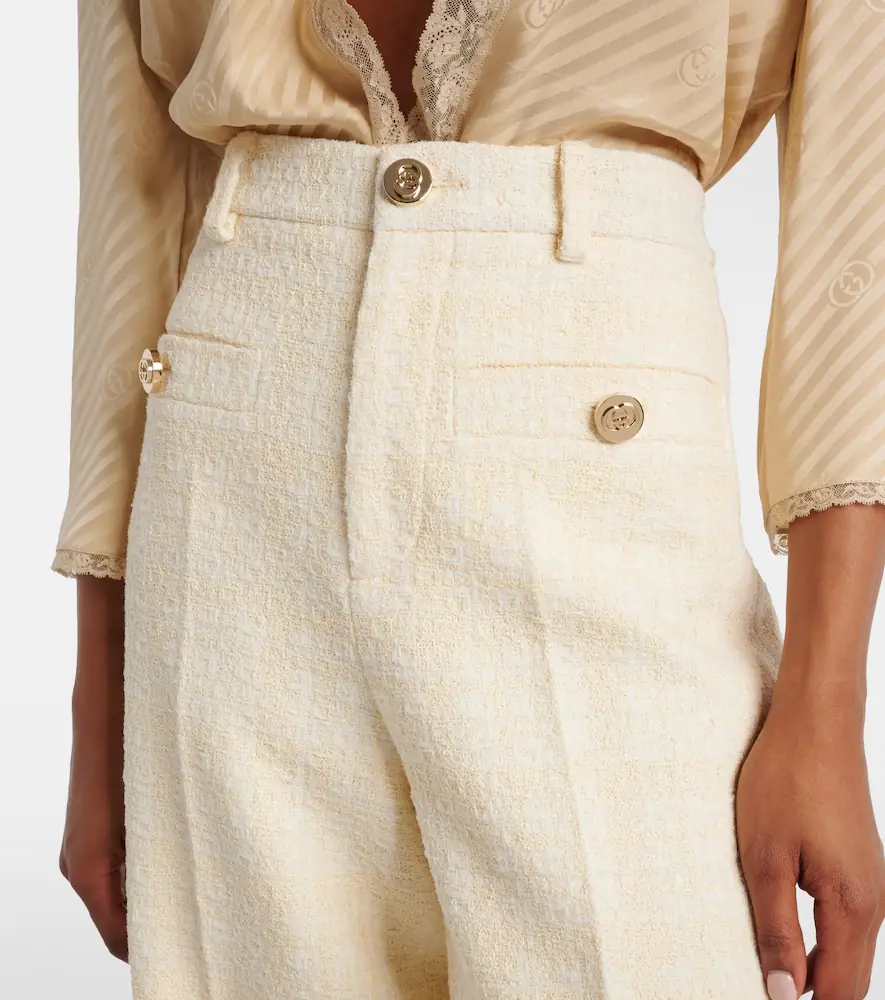 Gucci Checked cotton-blend tweed wide-leg pants | Thumbnail 4 Gucci Checked cotton-blend tweed wide-leg pants | Thumbnail 4