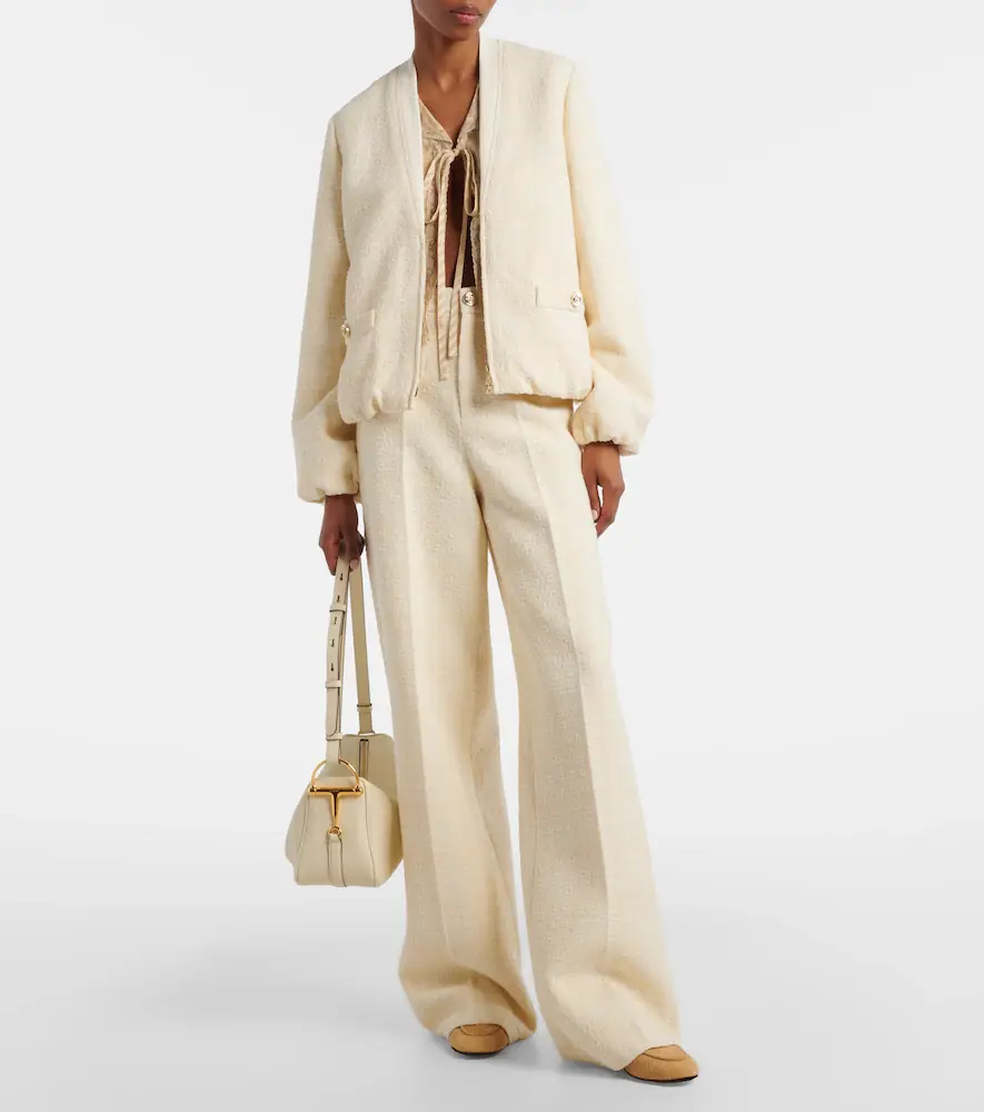 Gucci Checked cotton-blend tweed wide-leg pants | Thumbnail 5 Gucci Checked cotton-blend tweed wide-leg pants | Thumbnail 5
