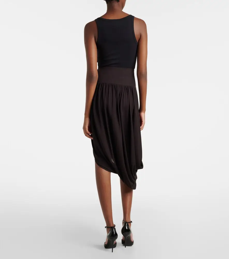 Alaïa Alaïa Twisted asymmetric jersey midi skirt | Thumbnail 2