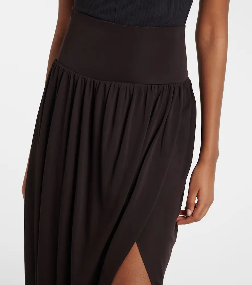 Alaïa Alaïa Twisted asymmetric jersey midi skirt | Thumbnail 3
