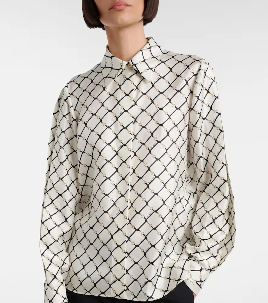 Gucci Horsebit silk twill shirt | Thumbnail 4 Gucci Horsebit silk twill shirt | Thumbnail 4