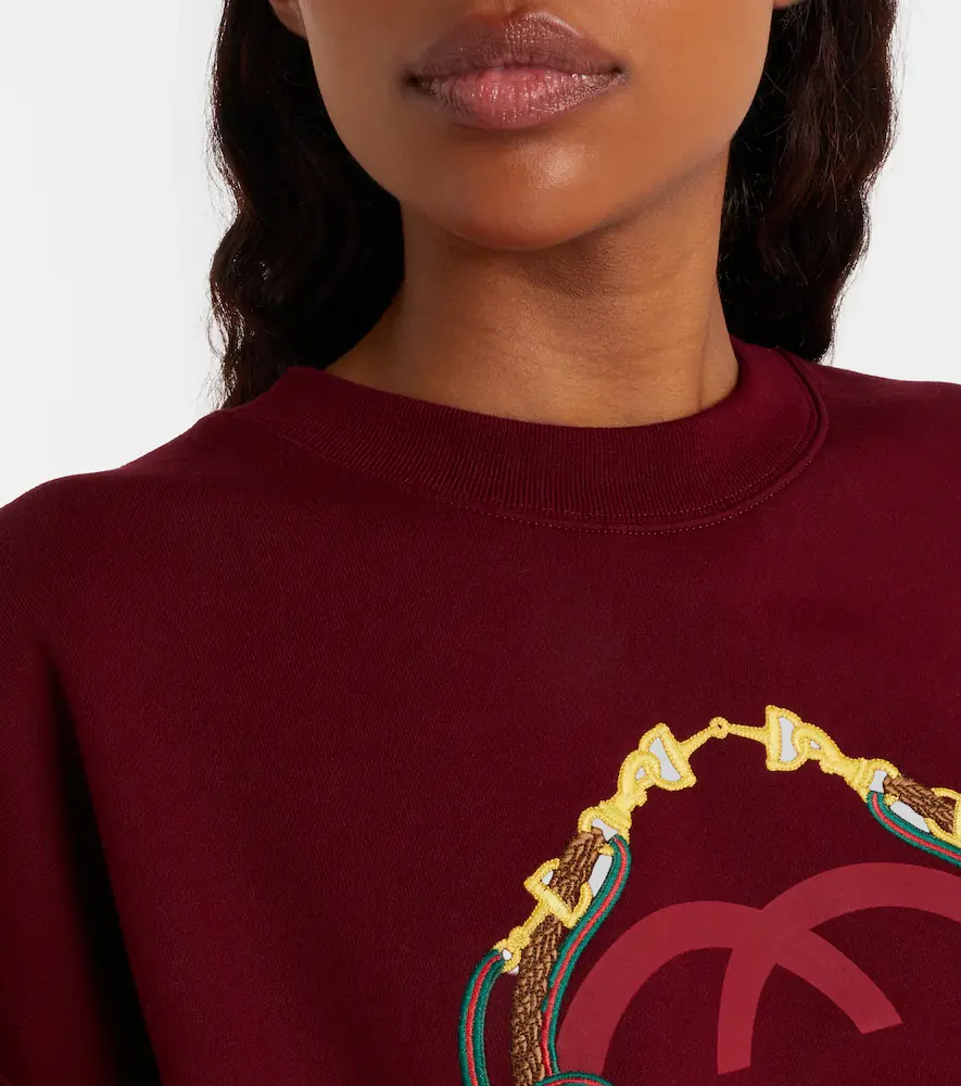 Gucci Logo embroidered cotton sweatshirt | Thumbnail 2 Gucci Logo embroidered cotton sweatshirt | Thumbnail 2