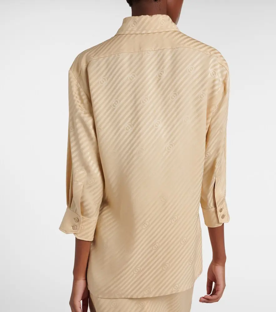 Gucci Interlocking G striped silk shirt | Thumbnail 3 Gucci Interlocking G striped silk shirt | Thumbnail 3