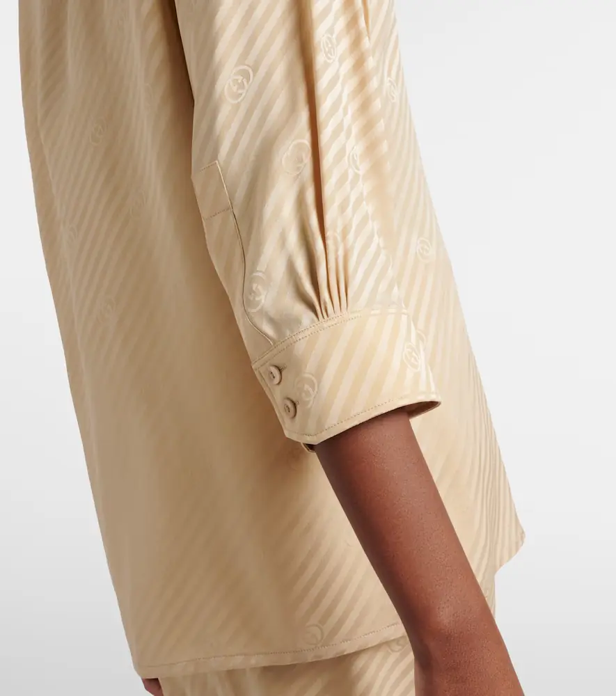 Gucci Interlocking G striped silk shirt | Thumbnail 4 Gucci Interlocking G striped silk shirt | Thumbnail 4